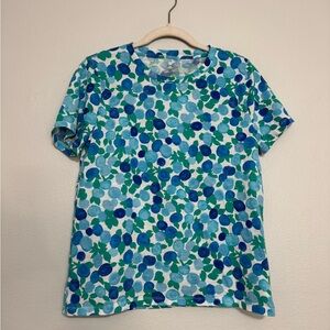 J Crew Vintage Cotton Crewneck T Shirt in Blueberry Print